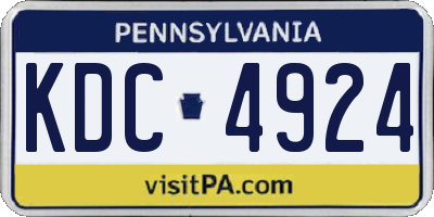 PA license plate KDC4924