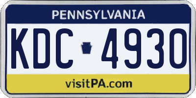PA license plate KDC4930