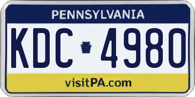 PA license plate KDC4980