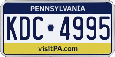 PA license plate KDC4995