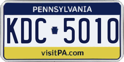 PA license plate KDC5010