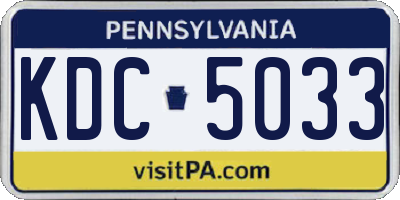 PA license plate KDC5033