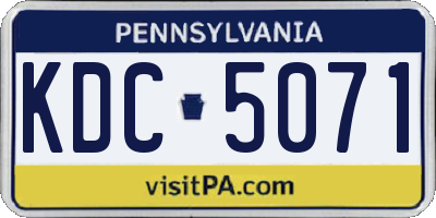 PA license plate KDC5071