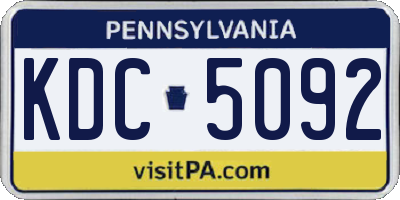 PA license plate KDC5092