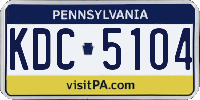 PA license plate KDC5104