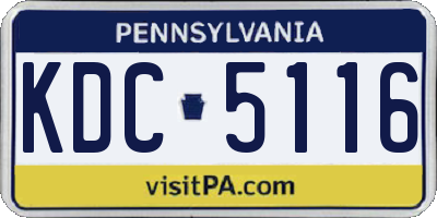 PA license plate KDC5116