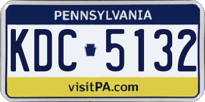 PA license plate KDC5132