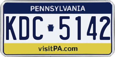 PA license plate KDC5142