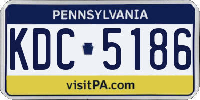 PA license plate KDC5186