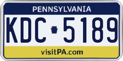 PA license plate KDC5189