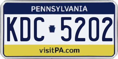 PA license plate KDC5202