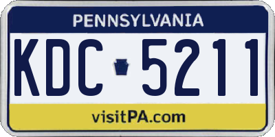 PA license plate KDC5211