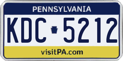 PA license plate KDC5212