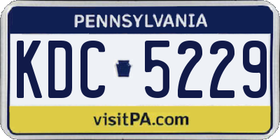 PA license plate KDC5229