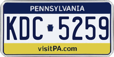 PA license plate KDC5259