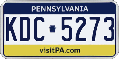 PA license plate KDC5273