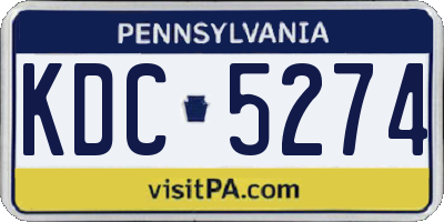 PA license plate KDC5274