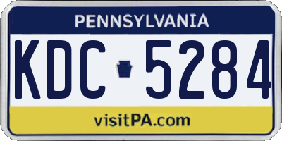 PA license plate KDC5284