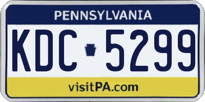 PA license plate KDC5299