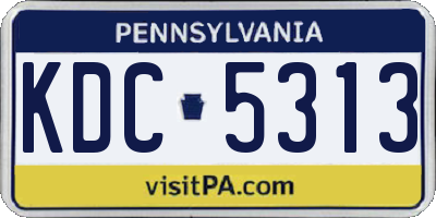 PA license plate KDC5313