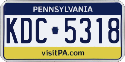 PA license plate KDC5318