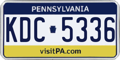 PA license plate KDC5336