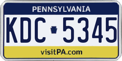 PA license plate KDC5345