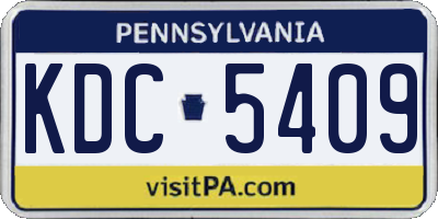 PA license plate KDC5409