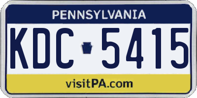 PA license plate KDC5415