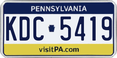 PA license plate KDC5419