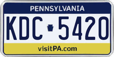PA license plate KDC5420