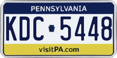 PA license plate KDC5448