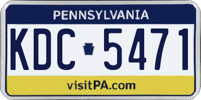 PA license plate KDC5471