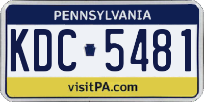 PA license plate KDC5481
