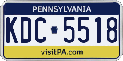 PA license plate KDC5518