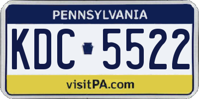 PA license plate KDC5522