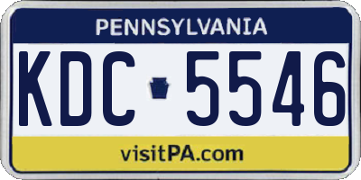PA license plate KDC5546
