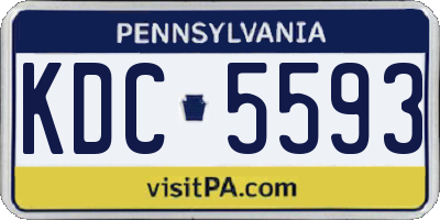 PA license plate KDC5593