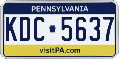 PA license plate KDC5637