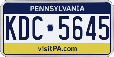 PA license plate KDC5645