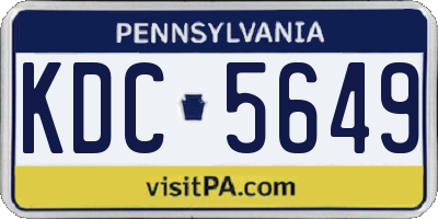 PA license plate KDC5649