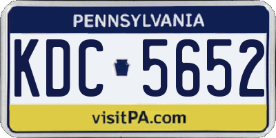 PA license plate KDC5652