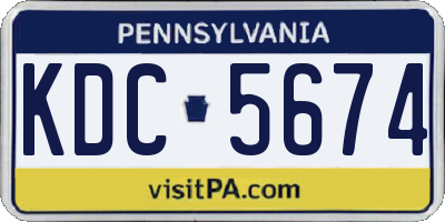 PA license plate KDC5674