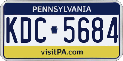 PA license plate KDC5684