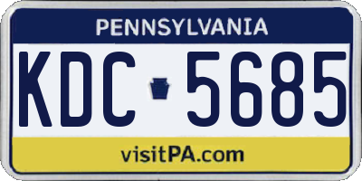 PA license plate KDC5685