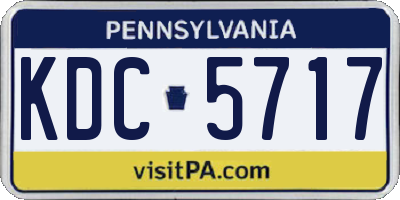 PA license plate KDC5717