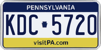 PA license plate KDC5720