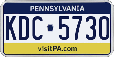 PA license plate KDC5730