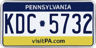 PA license plate KDC5732