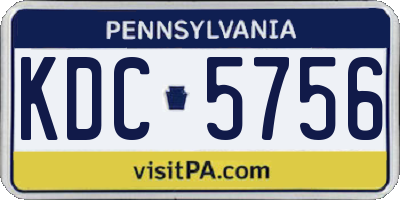 PA license plate KDC5756